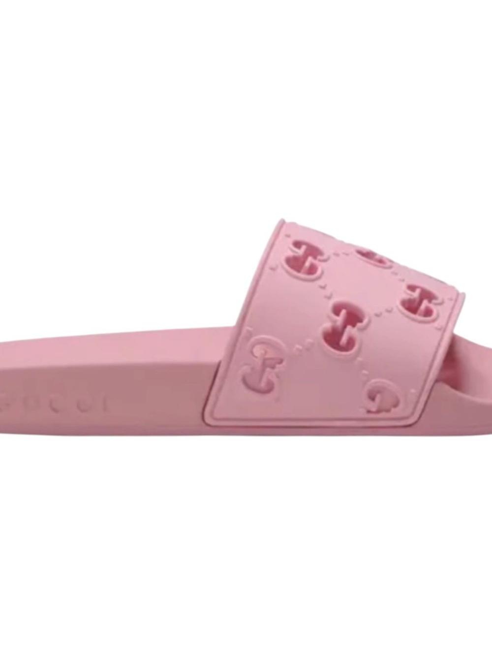 Pink Embossed Slide Sandal